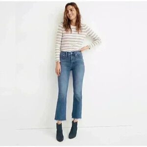 Madewell Womens Cali Demi Boot Dark Wash Blue Mid Rise Jeans Size 25